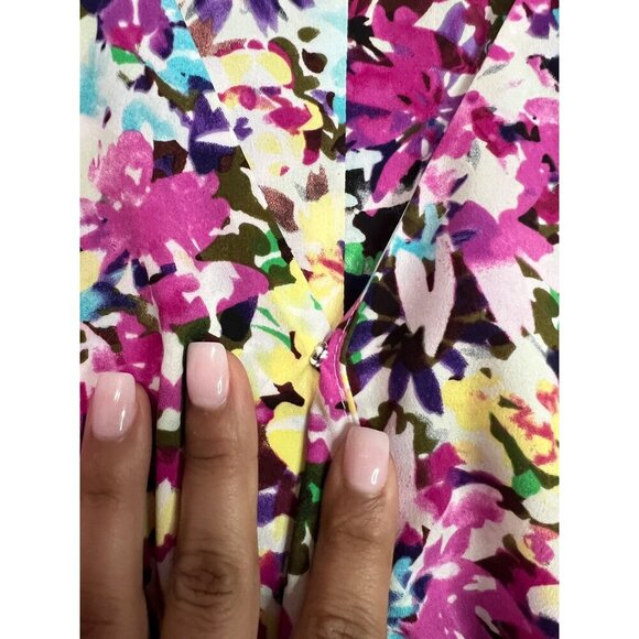 NEW Cabi #5211 Purple Eden Floral Wrap Top Flower Power Cap Sleeve Size M - Picture 6 of 12